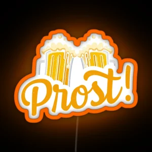 Vintage Prost Oktoberfest Costume Funny Drinking Beer German Party Beerfest RGB Neon Sign