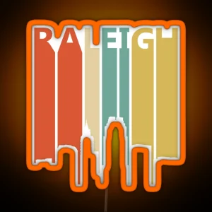 Vintage Raleigh Skyline Silhouette RGB Neon Sign