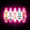 Vintage Puella Magi Madoka Magica neon sign in pink, retro RGB color scheme.