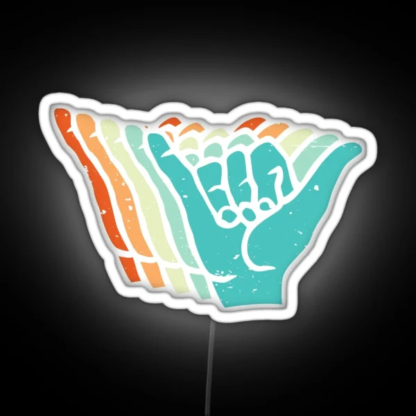 Vintage Shaka Brah Hands RGB Neon Sign