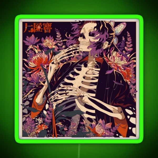 Vintage Shinobu Skeleton RGB Neon Sign