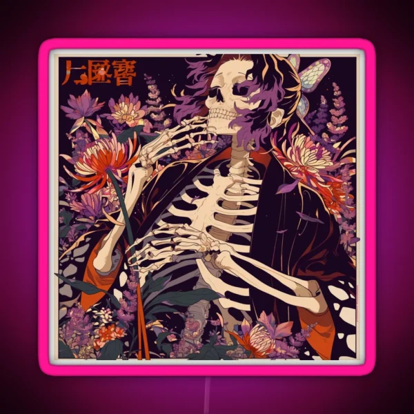 Vintage Shinobu Skeleton RGB Neon Sign