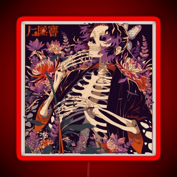 Vintage Shinobu Skeleton RGB Neon Sign