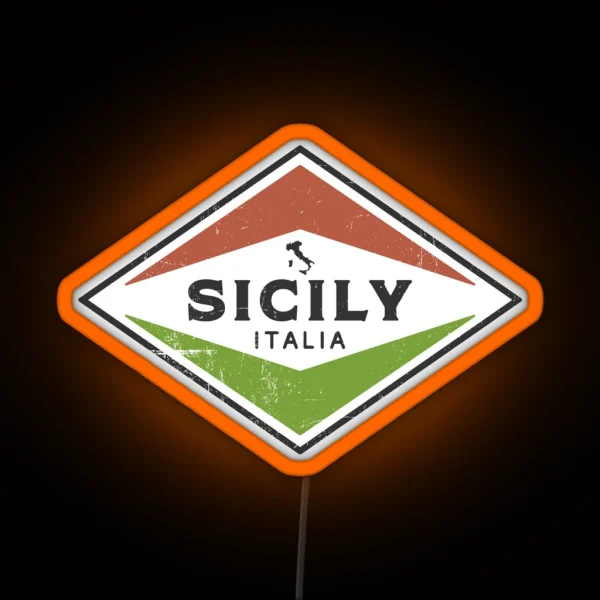 Vintage Sicily Italia RGB Neon Sign