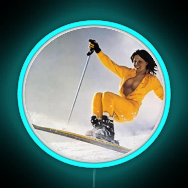 Vintage Skier 70 80 90 RGB Neon Sign