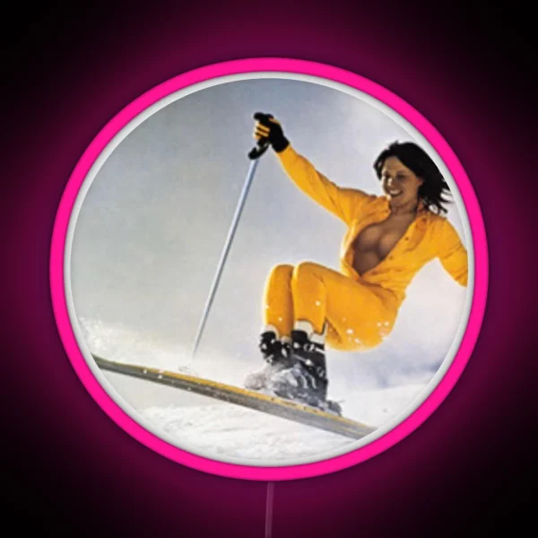 Vintage Skier 70 80 90 RGB Neon Sign