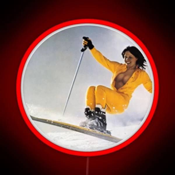 Vintage Skier 70 80 90 RGB Neon Sign