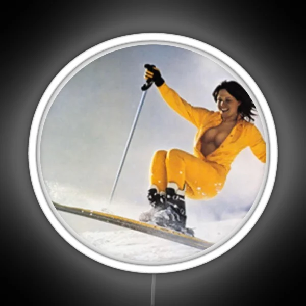 Vintage Skier 70 80 90 RGB Neon Sign