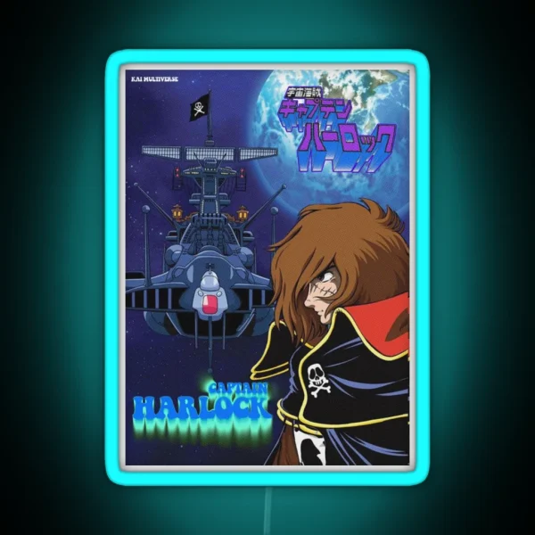 Vintage Space Pirate Captain Harlock Albator RGB Neon Sign