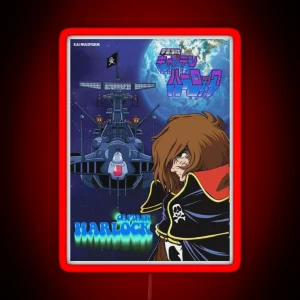 Vintage Space Pirate Captain Harlock Albator RGB Neon Sign