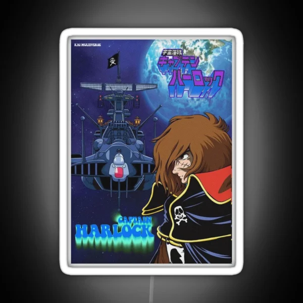 Vintage Space Pirate Captain Harlock Albator RGB Neon Sign