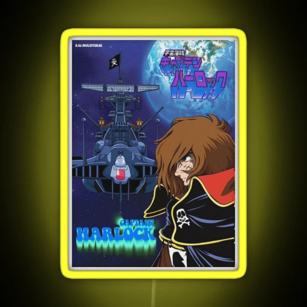 Vintage Space Pirate Captain Harlock Albator RGB Neon Sign