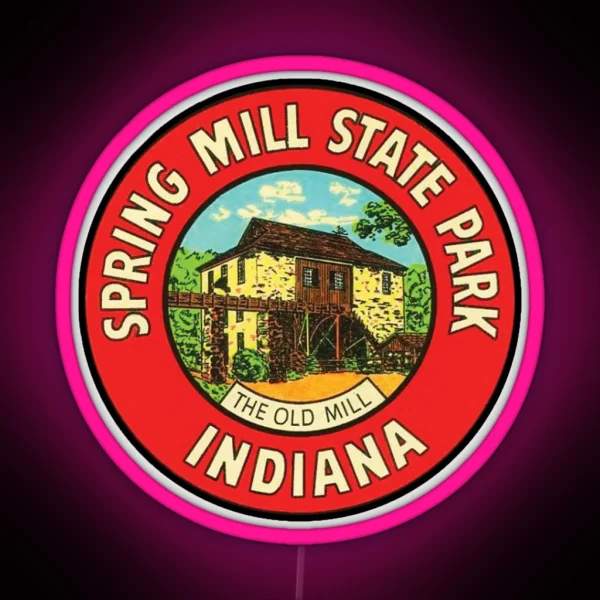 Vintage Spring Mill State Park The Old Mill RGB Neon Sign