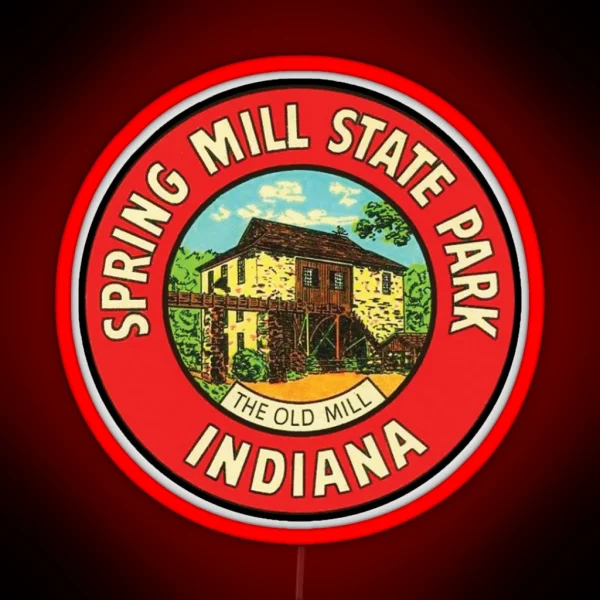 Vintage Spring Mill State Park The Old Mill RGB Neon Sign