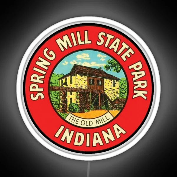 Vintage Spring Mill State Park The Old Mill RGB Neon Sign