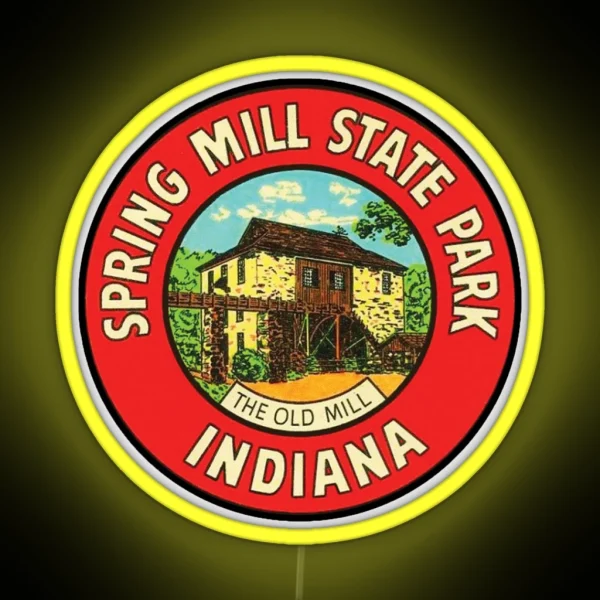 Vintage Spring Mill State Park The Old Mill RGB Neon Sign
