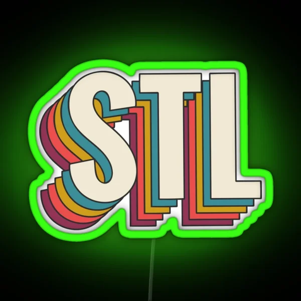 Vintage STL RGB Neon Sign