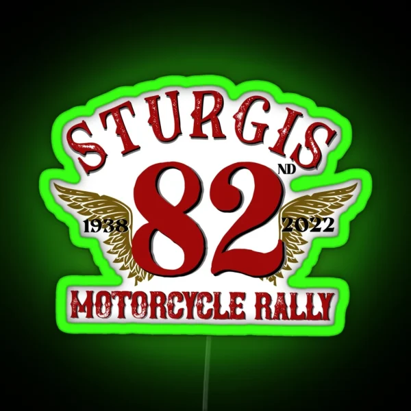 Vintage Style 82nd Sturgis South Dakota Motorcycle Rally 2022 RGB Neon Sign