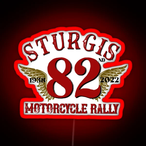 Vintage Style 82nd Sturgis South Dakota Motorcycle Rally 2022 RGB Neon Sign