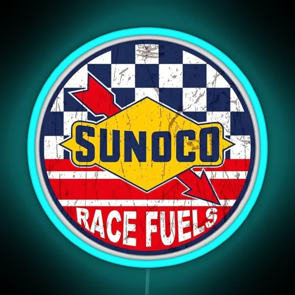 Vintage Sunoco Race Fuels Sign RGB Neon Sign