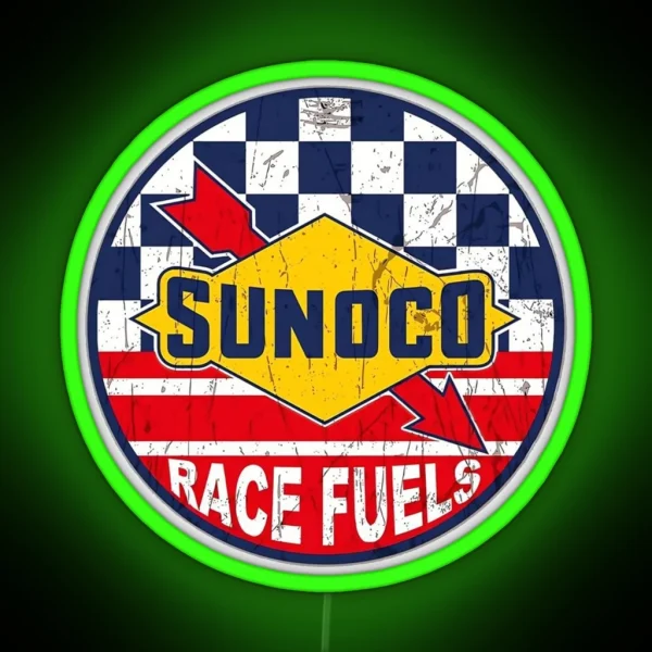 Vintage Sunoco Race Fuels Sign RGB Neon Sign