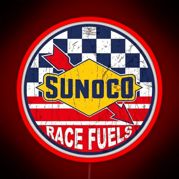 Vintage Sunoco Race Fuels Sign RGB Neon Sign