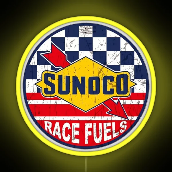 Vintage Sunoco Race Fuels Sign RGB Neon Sign