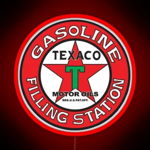 Vintage Texaco Gasoline Filling Station 00160 RGB Neon Sign