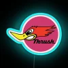 Neon blue vintage style LED sign with thrush led design in RGB colors