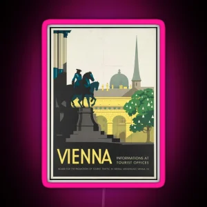 Vintage Travel Poster Vienna RGB Neon Sign