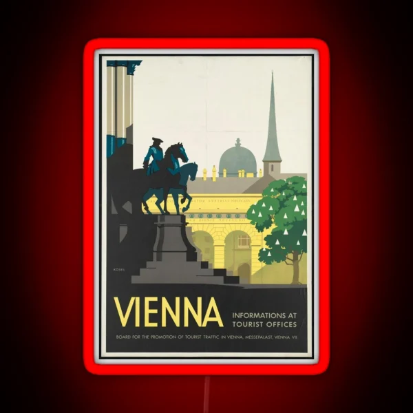 Vintage Travel Poster Vienna RGB Neon Sign