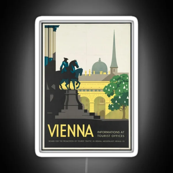 Vintage Travel Poster Vienna RGB Neon Sign