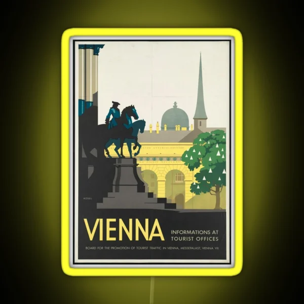 Vintage Travel Poster Vienna RGB Neon Sign