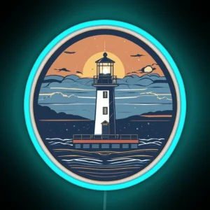 Vintage Vibe Lighthouse RGB Neon Sign