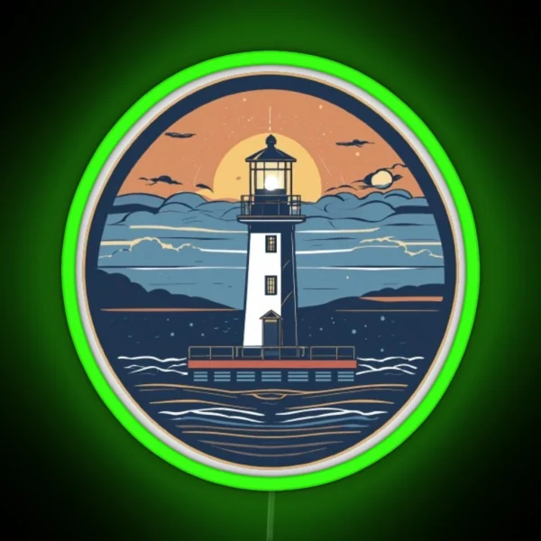 Vintage Vibe Lighthouse RGB Neon Sign