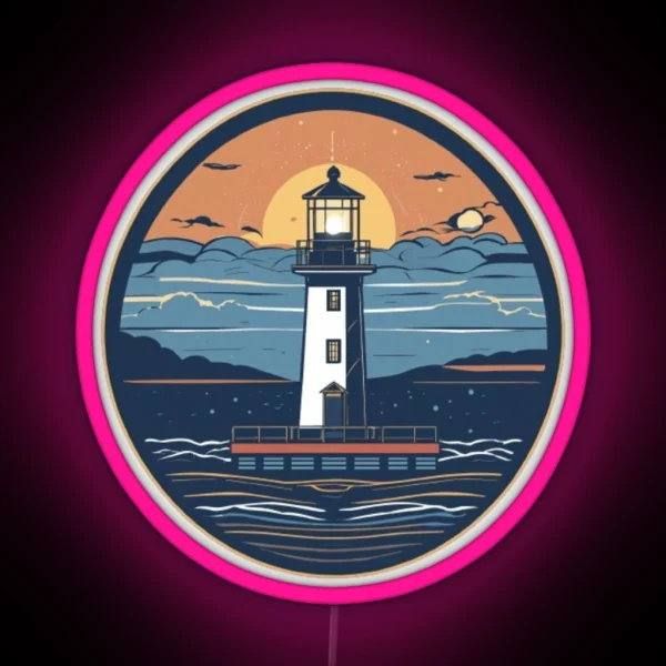 Vintage Vibe Lighthouse RGB Neon Sign