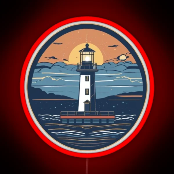 Vintage Vibe Lighthouse RGB Neon Sign