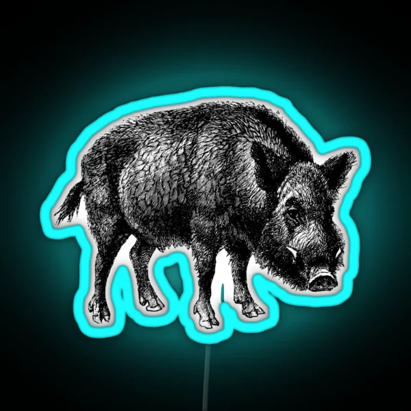 Vintage Wild Boar RGB Neon Sign