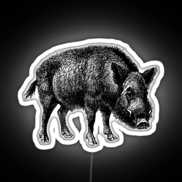 Vintage Wild Boar RGB Neon Sign