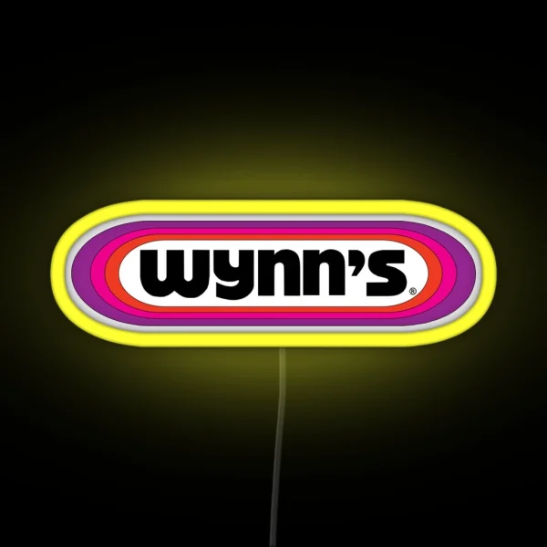 Vintage Wynn Logo Design RGB Neon Sign