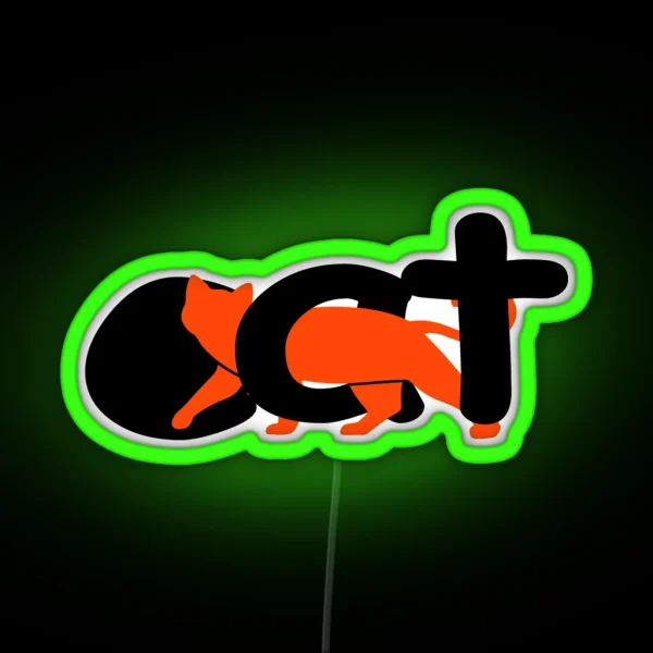 Vintgae Funny Cat Pet Kitten Lion Animals RGB Neon Sign