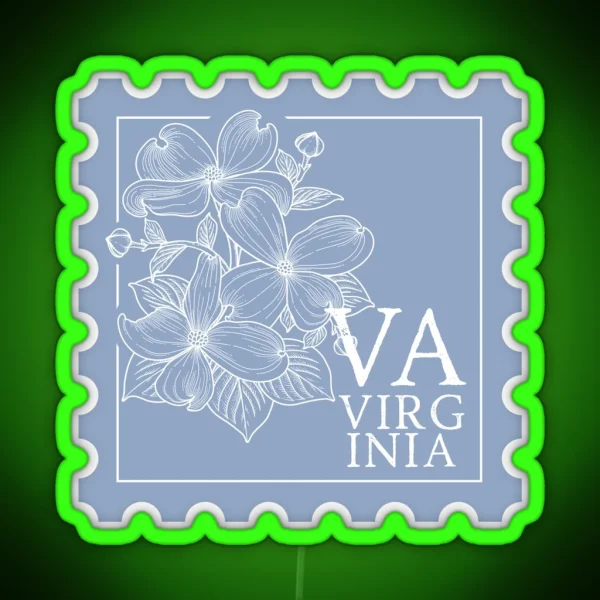 Virginia Stamp RGB Neon Sign