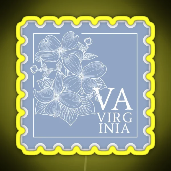 Virginia Stamp RGB Neon Sign