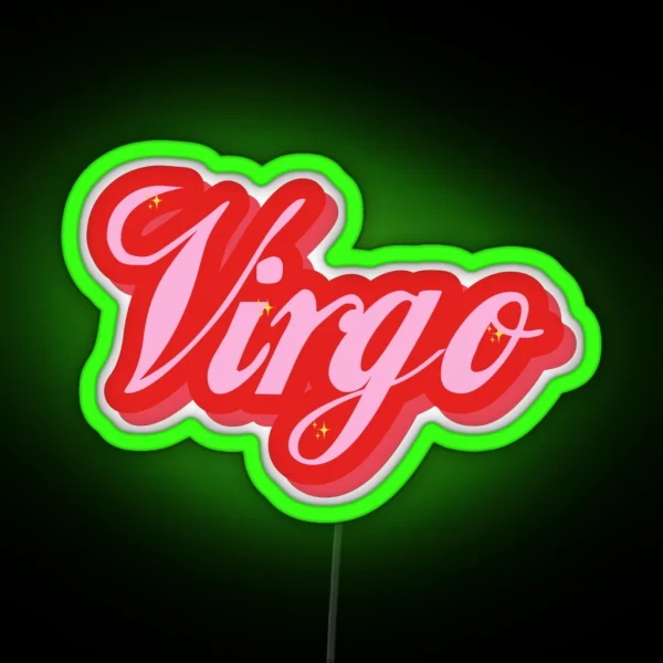 Virgo Vintage Font RGB Neon Sign