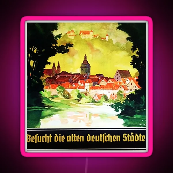 Visit The Old German Cities 1930s Ad Pullover RGB Neon Sign