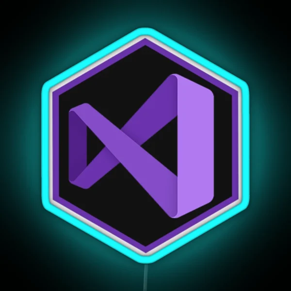 Visual Studio Hexagon RGB Neon Sign