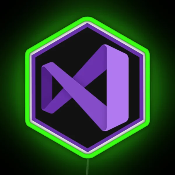 Visual Studio Hexagon RGB Neon Sign
