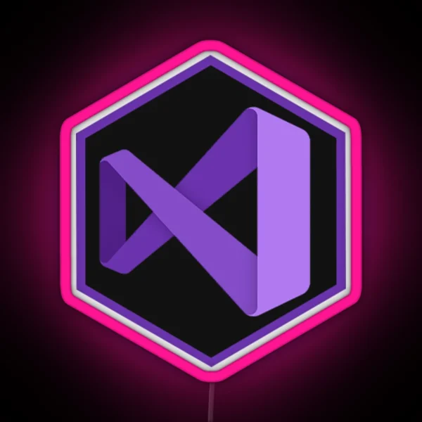 Visual Studio Hexagon RGB Neon Sign