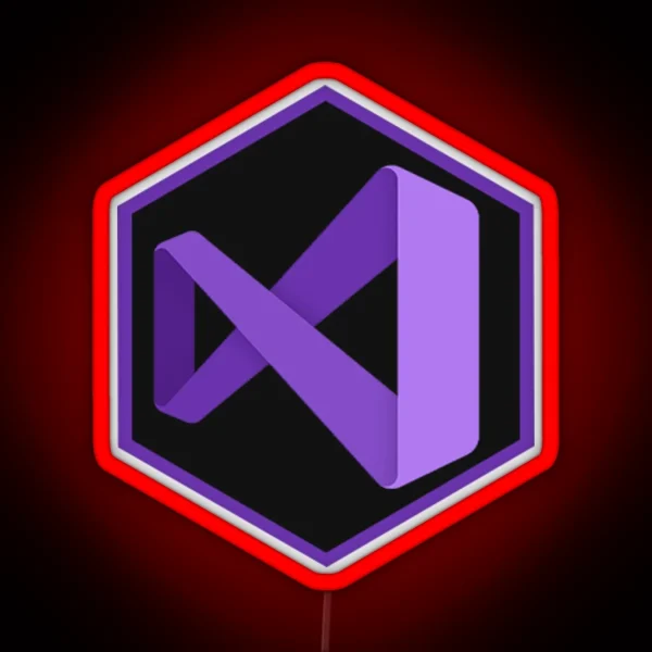 Visual Studio Hexagon RGB Neon Sign