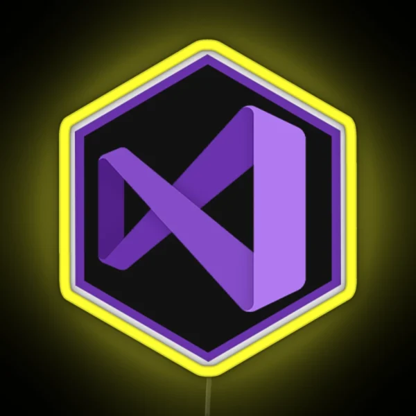 Visual Studio Hexagon RGB Neon Sign
